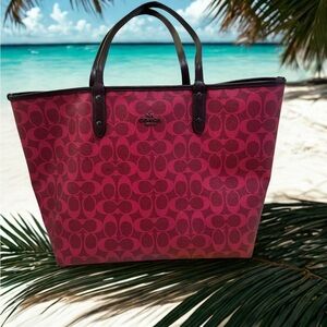 Coach Pink Signature Tote – Tropical Elegance